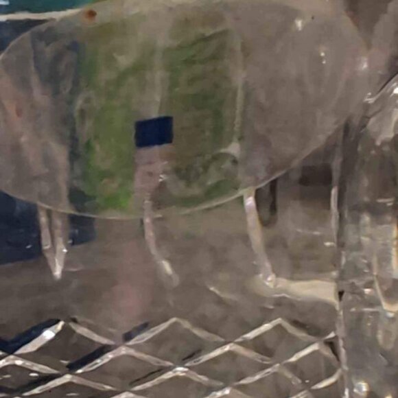 Teleflora Heavy Lead Crystal Squat Pitcher Basket Weave Diamond Cut - Picture 2 of 7